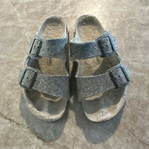 BIRKENSTOCK Gray Flannel Sandals 8.5